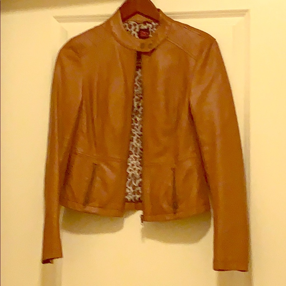 Faux leather spandex jacket XS